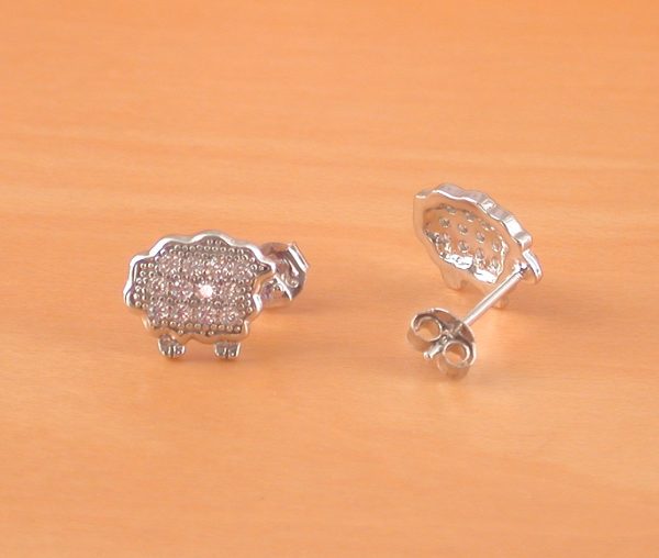 sterling silver sheep studs