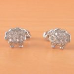 cz sheep stud earrings
