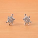 cz turtle stud earrings