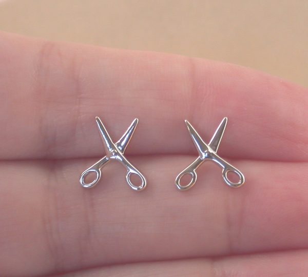 sterling silver scissor earrings
