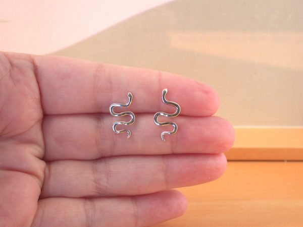 silver snake earrings
