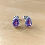 sterling silver amethyst stud earrings