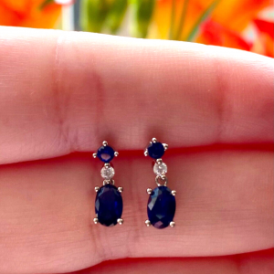 sterling silver sapphire earrings