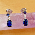 sapphire & cz earrings uk