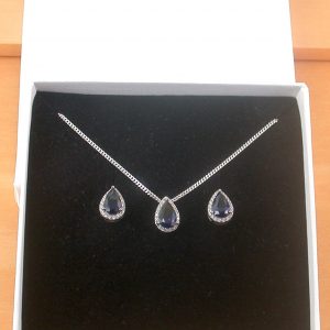 Sapphire Necklace & Earring Gift Set