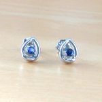sterling silver sapphire stud earrings