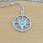 blue opal compass necklace
