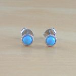 blue opal stud earrings