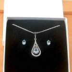 sterling silver topaz drop necklace and earrings