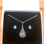 blue topaz and Cz necklace uk