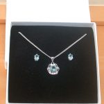 sterling silver topaz flower necklace and studs