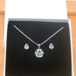 topaz flower pendant and earrings