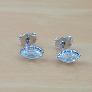 blue topaz marquise earrings