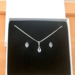 blue topaz marquise necklace and earrings