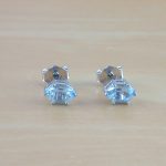 blue topaz oval earrings