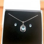 blue topaz oval necklace and earrings