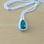 emerald & cz necklace