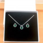 emerald & Cz necklace and earrings