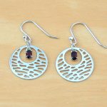 garnet circle earrings