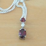 garnet & cz pendant and chain