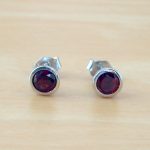garnet stud earrings