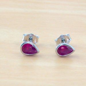 ruby teardrop earrings