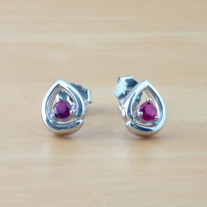ruby teardrop earrings
