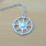 sterling silver opal compass necklace