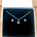 sterling silver peridot necklace and earrings uk