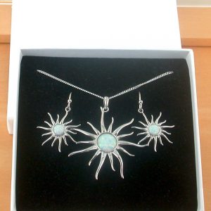 Opal Necklace and Earrings