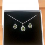 peridot & Cz teardrop necklace and earrings