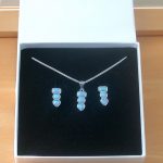 sterling silver blue opal necklace and earrings
