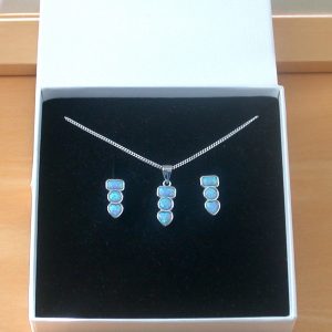 Blue Opal Necklace and Earrings