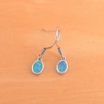 sterling silver blue opal drop earrings