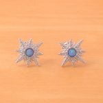 blue opal star earrings