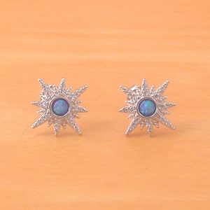 blue opal star earrings