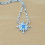 sterling silver blue opal star necklace