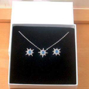 blue opal star necklace and earrings uk
