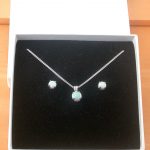 sterling silver white opal necklace and earrings