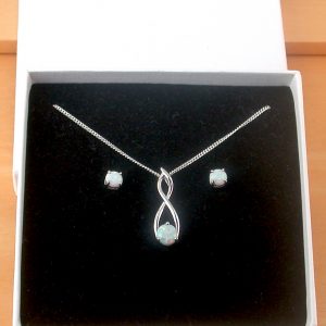 Opal Necklace and Earrings