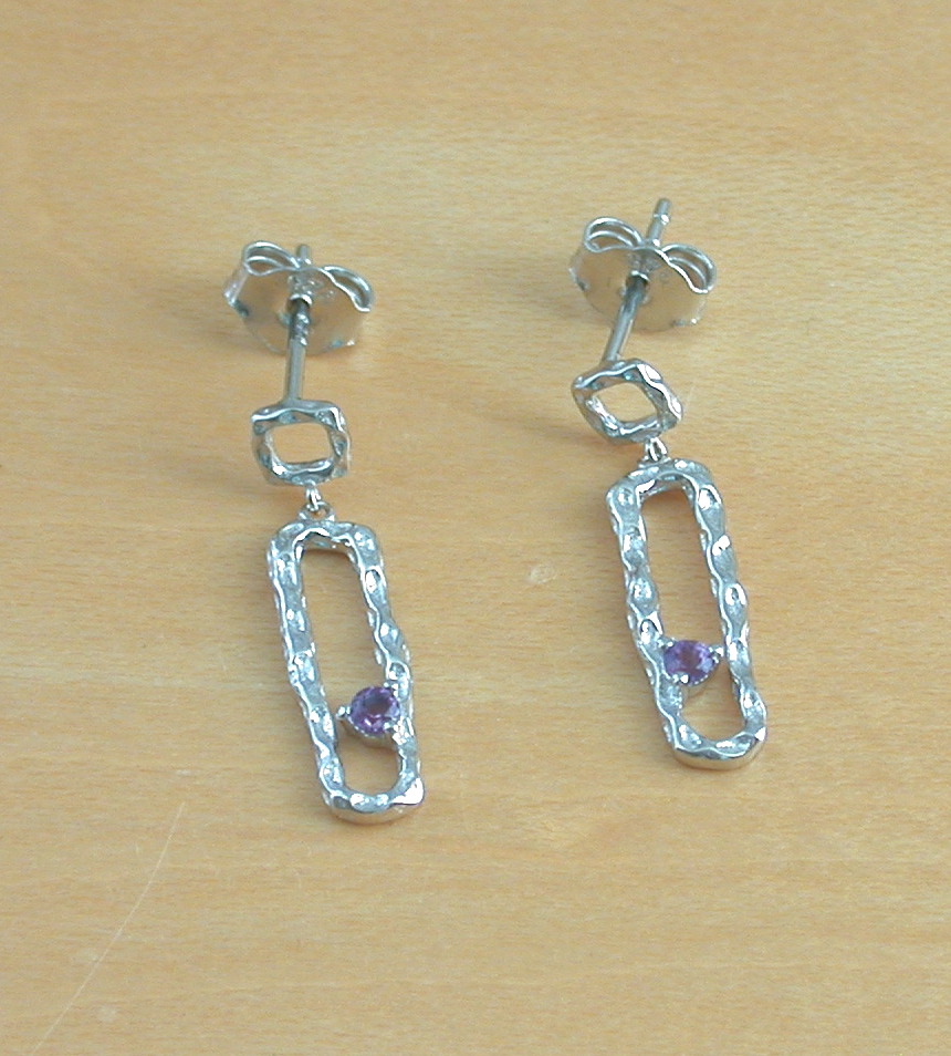 silver amethyst earrings uk