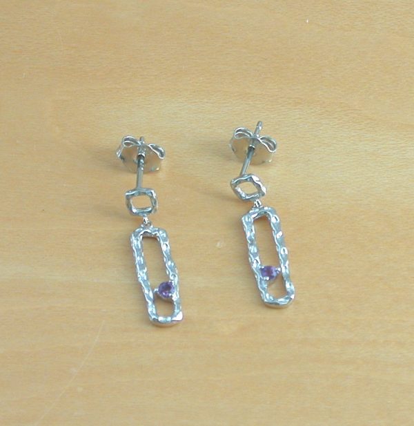 sterling silver amethyst earrings