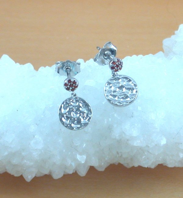 sterling silver garnet earrings