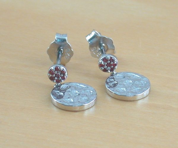 sterling silver button earrings