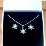 opal snowflake necklace and earrings