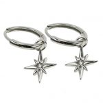 cz star hoop earrings