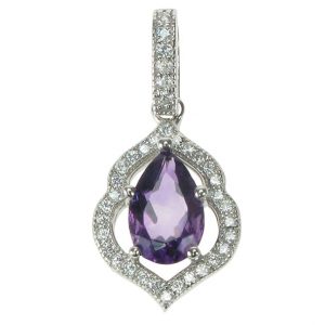 amethyst and Cz pendant