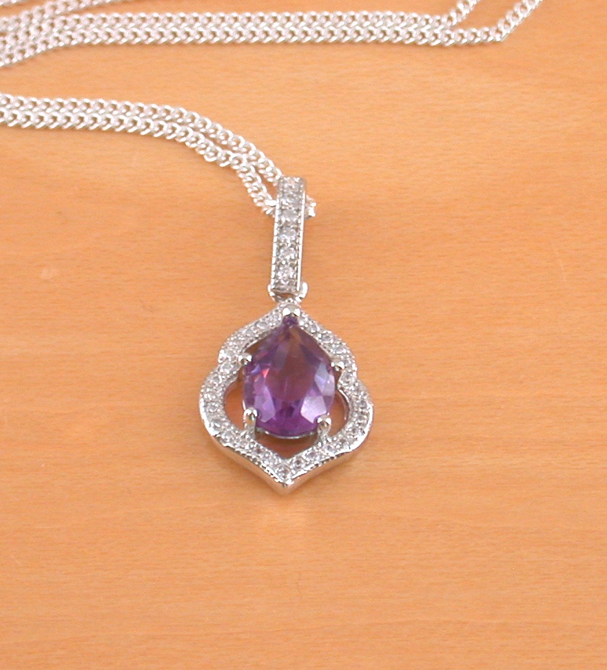 sterling silver amethyst necklace