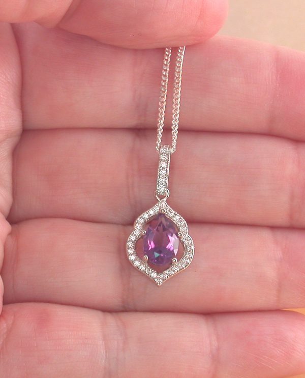 silver amethyst necklace uk