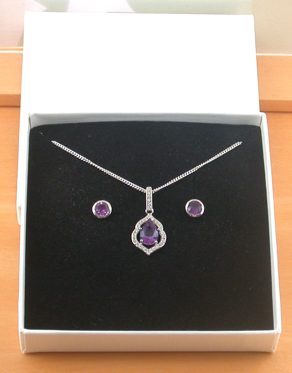 amethyst necklace and earrings set